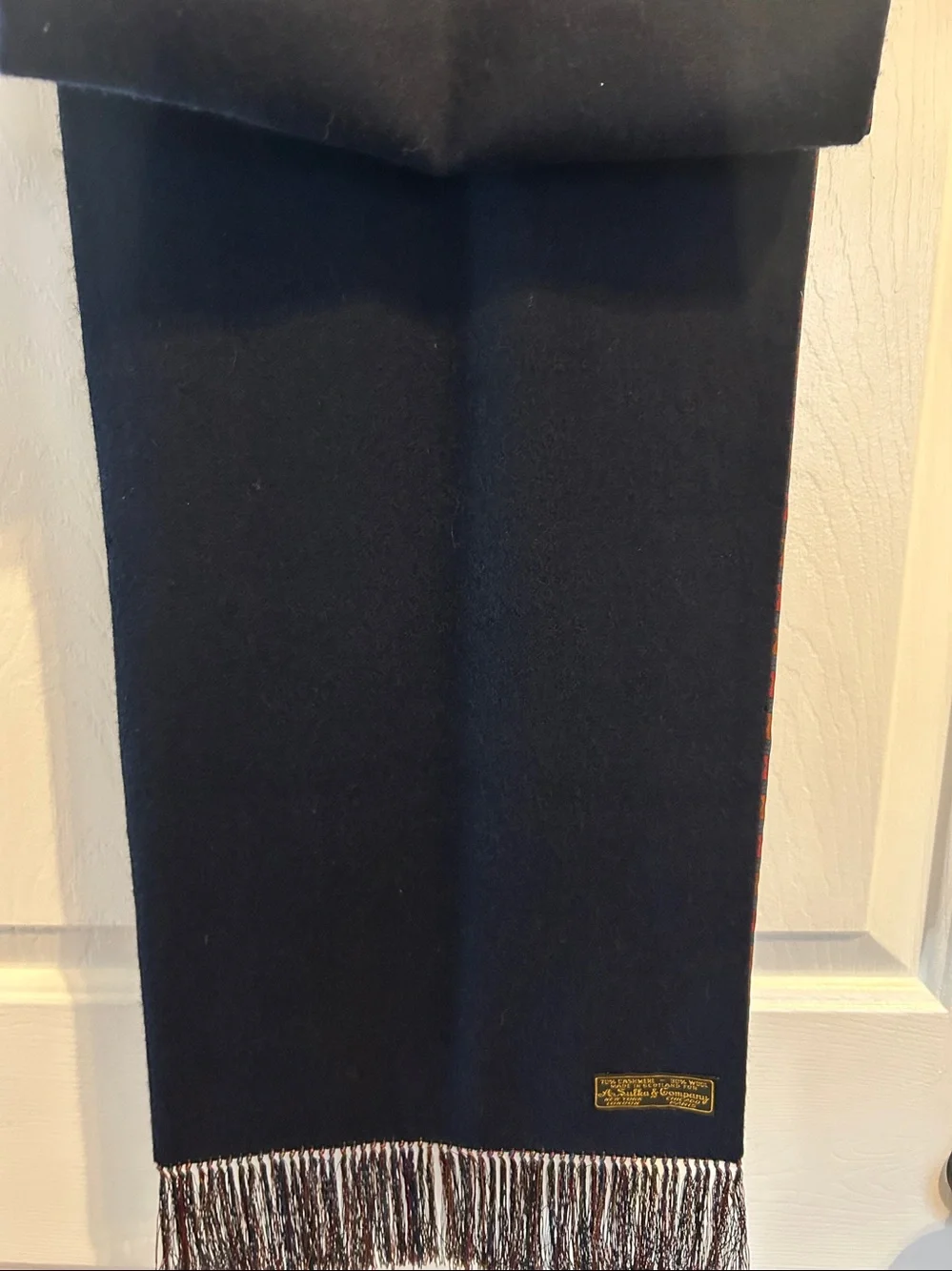 Vintage A. Sulka and Company Silk, Wool and Cashmere Patterned Scarf Silk Tassle